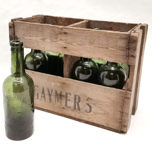 237 - Gaymer's vintage wooden crate, complete with 8 green glass bottles David Bramley Moor Lane Preston. ... 