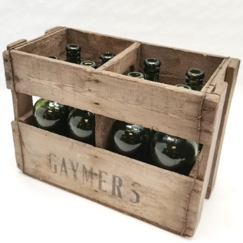 237 - Gaymer's vintage wooden crate, complete with 8 green glass bottles David Bramley Moor Lane Preston. ... 