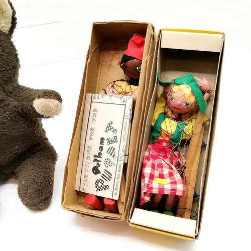 265 - Pelham puppet Dutch Girl, boxed, another boxed with original playing instructions, t/w a teddy and a... 