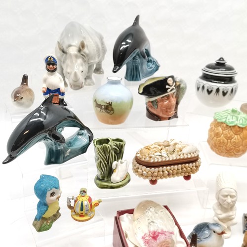 290 - Collection of assorted china to include Poole dolphins, , Royal Doulton toby jug Long John Silver, S... 