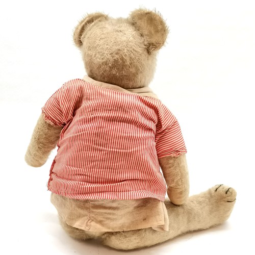 4 - Antique mohair straw filled Teddy Bear, pads need attention, repair to 1 leg, 58 cm length.