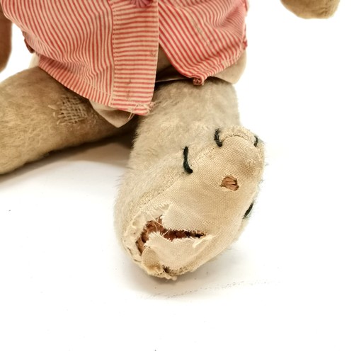 4 - Antique mohair straw filled Teddy Bear, pads need attention, repair to 1 leg, 58 cm length.