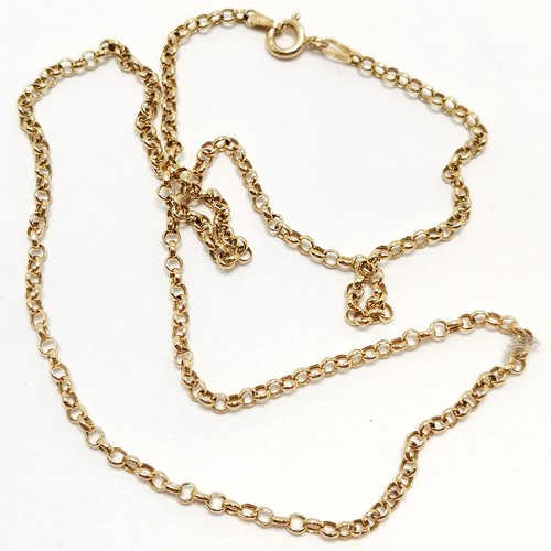 313 - Italian 9ct hallmarked gold belcher link neckchain ~ 46cm & 2g