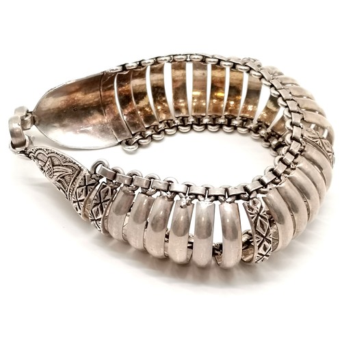 335 - Oriental 800 silver articulated bracelet - 20cm long & 63g