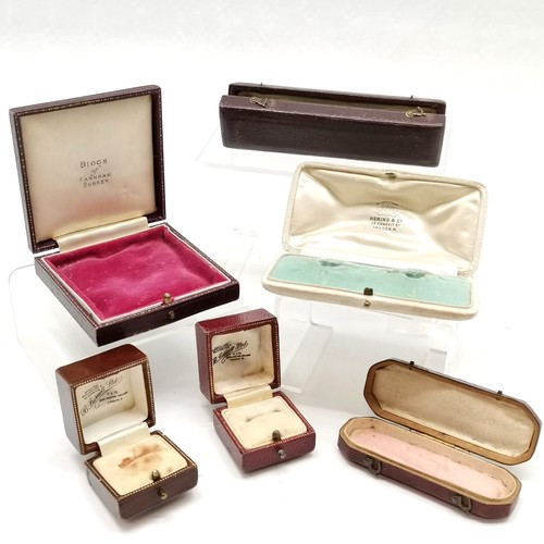 353 - 6 x mostly jewellery boxes inc Biggs (Farnham), B Barrett Ltd (x2) etc