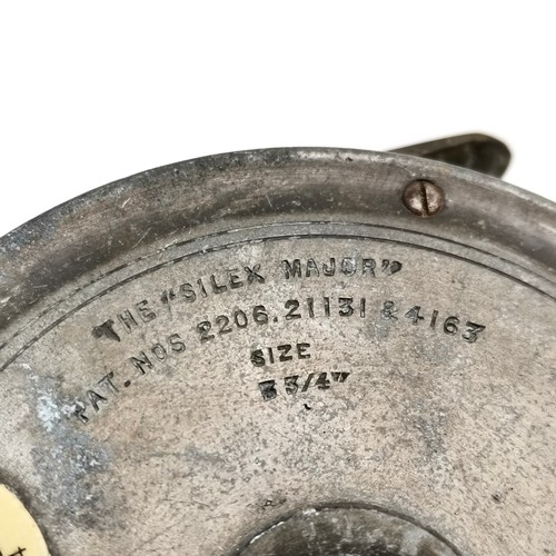 31 - Hardy Bros fly fishing reel 'Silex major' Patent No 2206, 21131 & 4163 - scale catch missing & some ... 