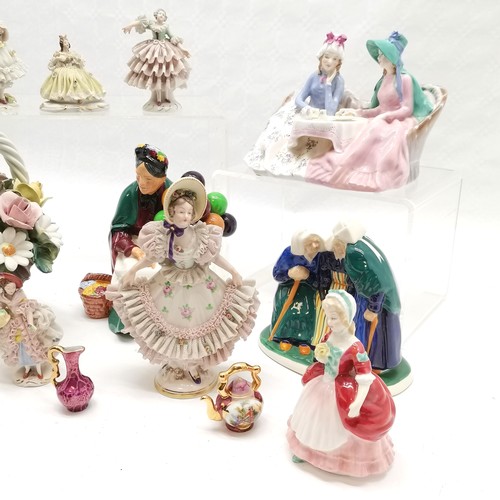 39 - Royal Doulton Afternoon Tea HN1747, Royal Doulton The Old Balloon seller, HN 1315, Valerie HN 2107, ... 