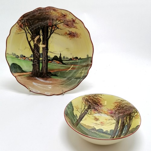 45 - 2 x Royal Doulton woodland bowls - largest 23.5cm diameter & some signs of wear otherwise no obvious... 