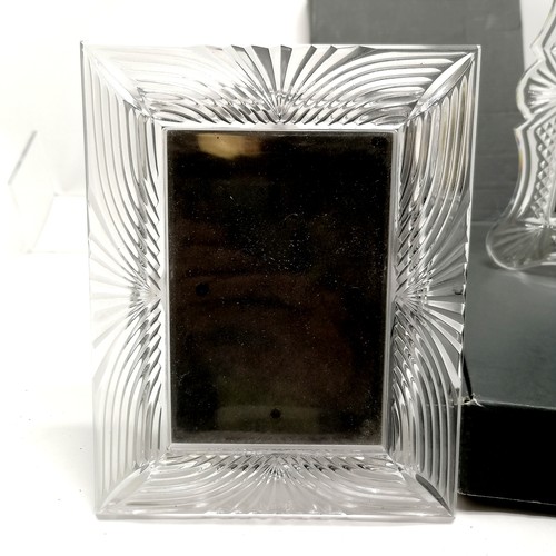 46 - 3 x Waterford crystal glass photograph frames - largest 22cm x 17cm ~ 2 boxed & 1 in retail pouch ~ ... 