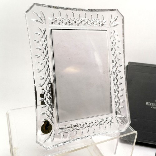 46 - 3 x Waterford crystal glass photograph frames - largest 22cm x 17cm ~ 2 boxed & 1 in retail pouch ~ ... 