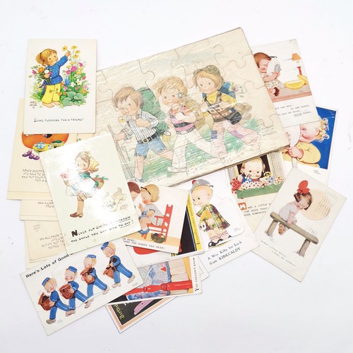 52 - Mabel Lucie Attwell (1879–1964) qty of postcards inc earlier t/w jigsaw (20cm x 28cm)