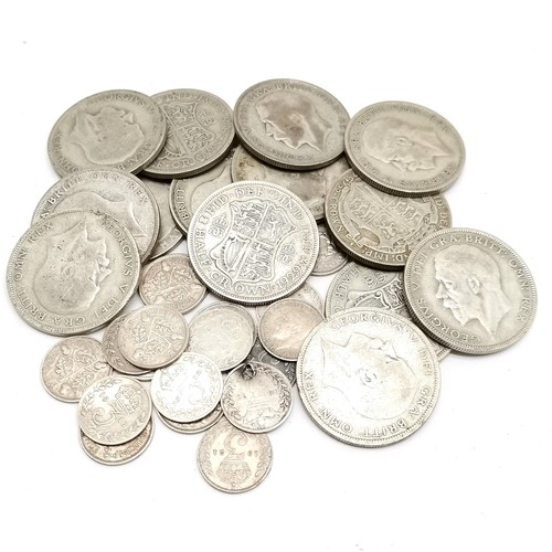 53 - Qty of mixed coins inc Russian banknotes, GB coins (silver total weight 219g), 11 x £1 coins etc