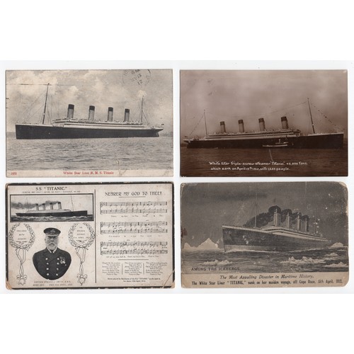 68 - 6 x Titanic postcards t/w postcard of pier etc ~ Titanic sank 14/15-Apr 1912 with the loss of 1517 l... 