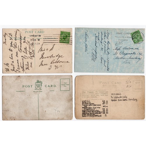 68 - 6 x Titanic postcards t/w postcard of pier etc ~ Titanic sank 14/15-Apr 1912 with the loss of 1517 l... 