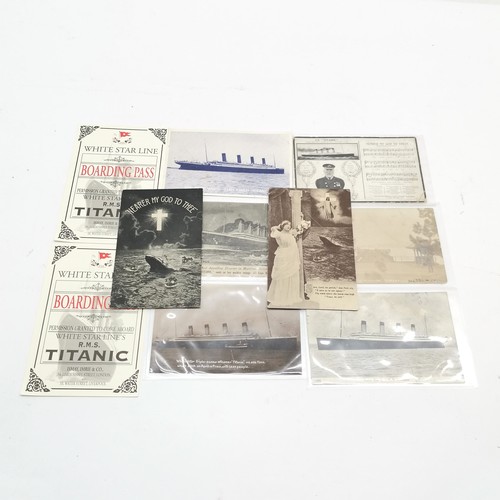 68 - 6 x Titanic postcards t/w postcard of pier etc ~ Titanic sank 14/15-Apr 1912 with the loss of 1517 l... 