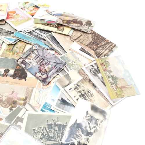 70 - Box of mixed postcards inc Shipping, Royalty, Novelty etc t/w bundle of helicopter / aeroplane photo... 