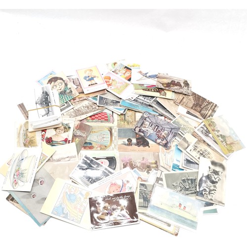 70 - Box of mixed postcards inc Shipping, Royalty, Novelty etc t/w bundle of helicopter / aeroplane photo... 