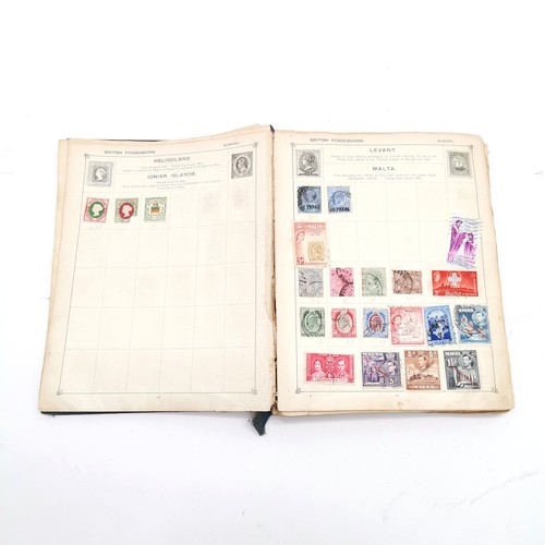 75 - Vintage Strand stamp album with useful collection of stamps inc 1840 GB 1d penny black etc ~ the alb... 