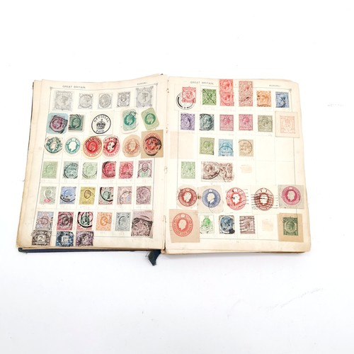 75 - Vintage Strand stamp album with useful collection of stamps inc 1840 GB 1d penny black etc ~ the alb... 