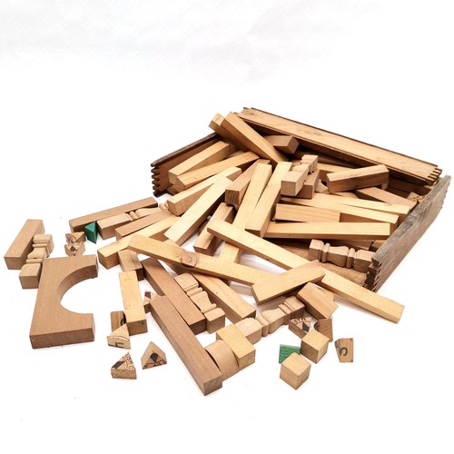 76 - Set of Vintage child's wooden building bricks, box a/f.