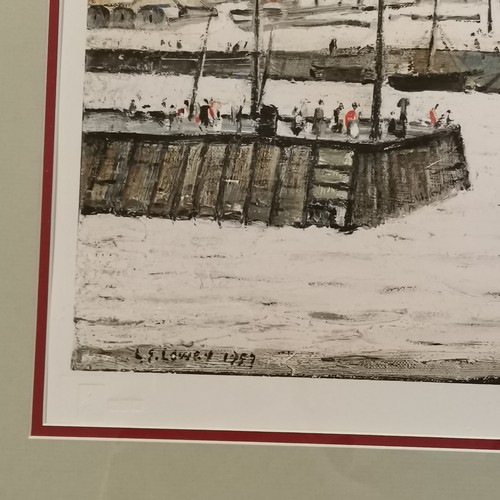 181 - L S Lowry 1972 hand signed print of The Harbour (Maryport) by Venture prints with Fine Art Trade Gui... 