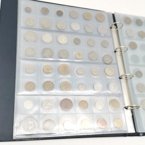 185 - Coin album with collection of world & GB coins inc silver