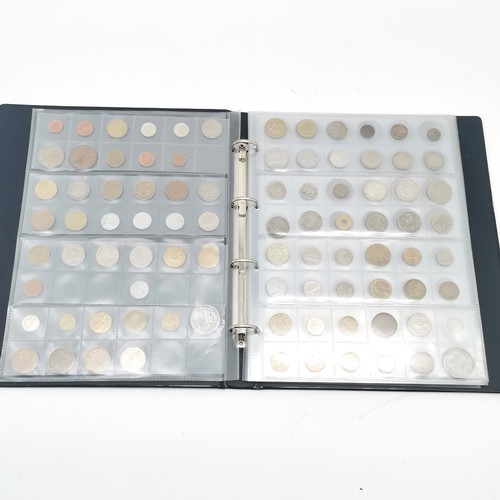 185 - Coin album with collection of world & GB coins inc silver