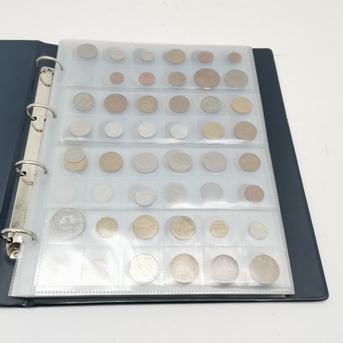 185 - Coin album with collection of world & GB coins inc silver