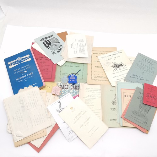 196 - Qty of mostly horse related ephemera in Kenya inc Muthaiga, 1963 Mitchell Park Royal Show etc