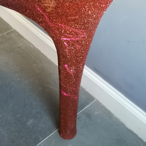 2 - A Very large fibreglass red stiletto glitter shoe, possibly Mascotte window display item, 175 cm hig... 