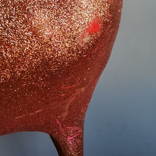 2 - A Very large fibreglass red stiletto glitter shoe, possibly Mascotte window display item, 175 cm hig... 