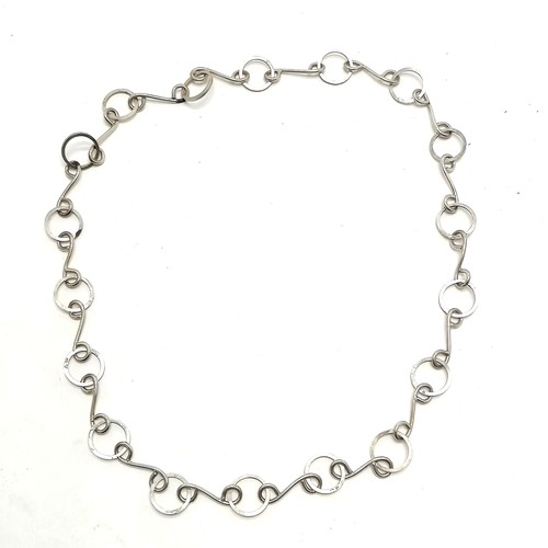 356 - 1976 silver large link necklace by AJF - 68cm & 59g