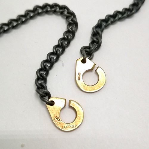 423 - Spectacles chain with 9ct hallmarked gold ends - 45cm & total weight 9g - SOLD ON BEHALF OF THE NEW ... 