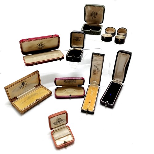 430 - 10 x antique / vintage jewellery boxes inc Mappin & Webb, Goldsmiths & Silversmiths, William Lund, H... 