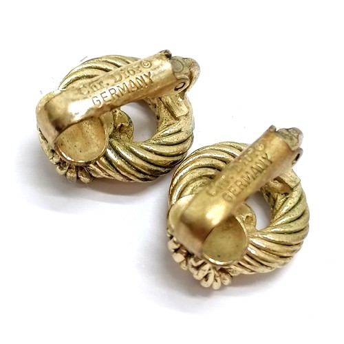 480 - Christian Dior gold tone rope design clip-on earrings