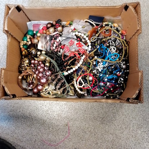 483 - Box of costume jewellery inc plastic teapot bracelet etc - SOLD ON BEHALF OF THE NEW BREAST CANCER U... 