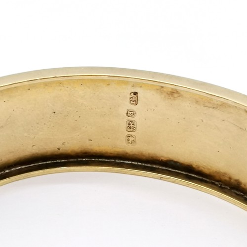 519 - Antique 1884 silver gilt bangle - 6.2cm across & 20g ~ slight dent to reverse otherwise in good brig... 