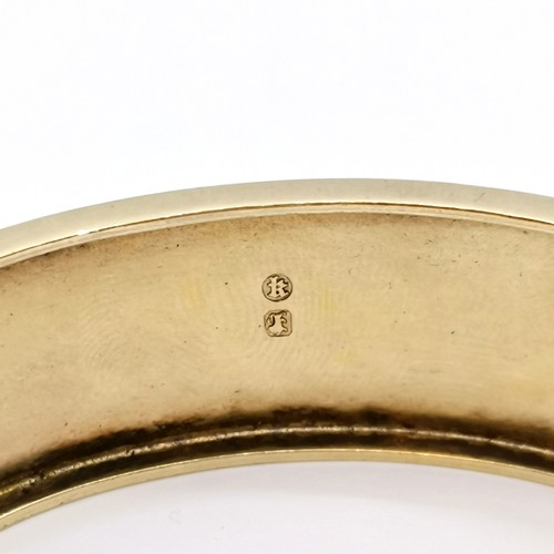 519 - Antique 1884 silver gilt bangle - 6.2cm across & 20g ~ slight dent to reverse otherwise in good brig... 