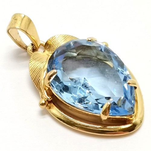 523 - Sharmaine Paris costume pendant set with blue stone - 3cm drop