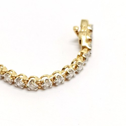 539 - 18ct marked gold tennis bracelet set with 46 diamonds - 18.5cm long & 14.5g total weight ~ with cert... 