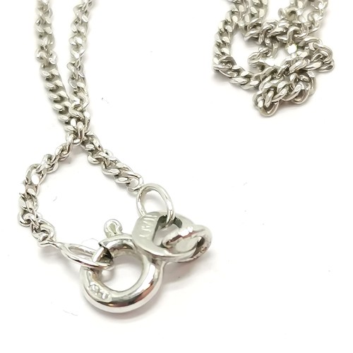 548 - 9ct hallmarked white gold heart shaped locket pendant on a 9ct hallmarked white gold 48cm chain - 5.... 