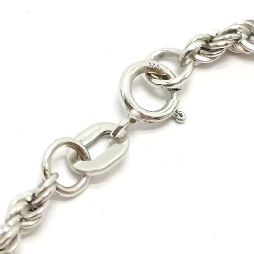 549 - 9ct hallmarked white gold rope 50cm neckchain - 3.1g