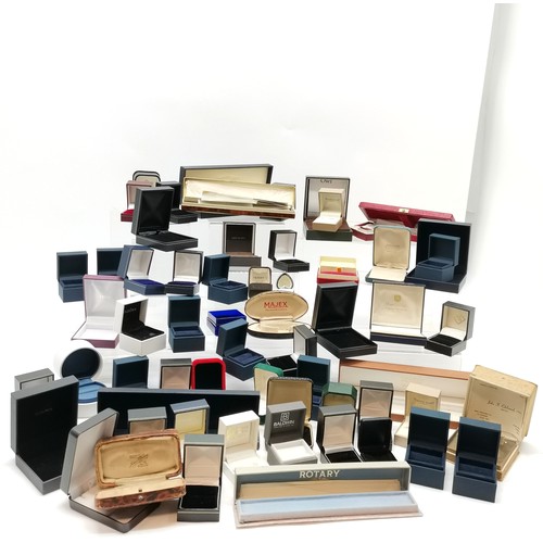 667 - Qty of used jewellery and watch boxes - some antique inc Rotary, Majex, Winegartens, ring boxes etc