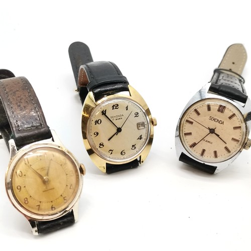 717 - 5 x vintage gents mechanical wristwatches inc MuDu doublematic etc - for spares / repairs