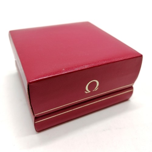 726 - Omega vintage empty watch box - 10cm x 10cm x 5.5cm ~ slight wear to bottom edge otherwise no obviou... 