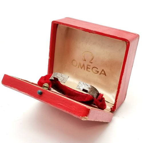 736 - 2 x Omega original retail boxes - longest 25cm ~ both have signs of use - the square box has fabric ... 