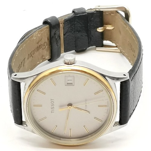 740 - Tissot automatic gents wristwatch with exhibition back - 32mm case & has scratches to glass and runn... 