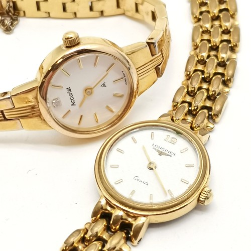 745 - 2 x Ladies quartz wristwatches - Longines & Accurist - both have obvious wear & running at time of l... 