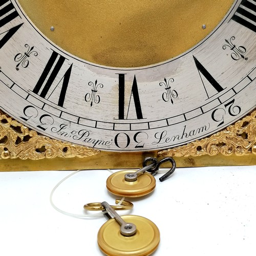 750 - John Payne Lenham antique long case clock movement with applied ormolu bronze spandrels - dial 51cm ... 