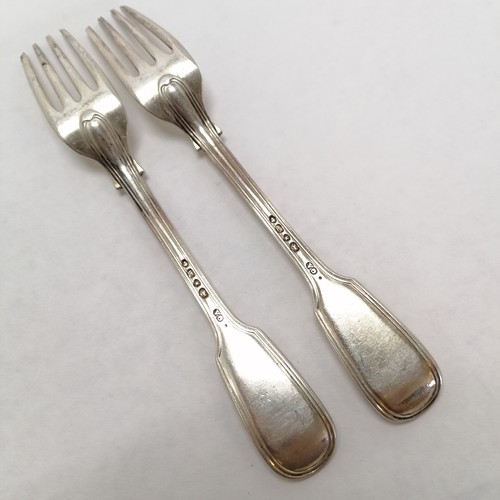 751 - 2 Victorian silver forks (114g) t/w qty of silver plated cutlery